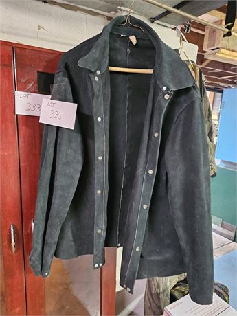 Forest Green Heavy Suede Welding Button Up