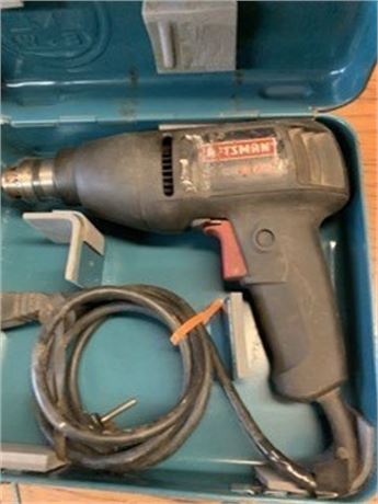 Craftsman Electric Hand Drill With Storage Box