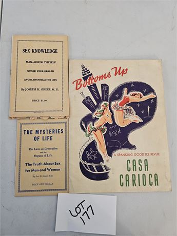 1950's Era Bottom's Up Casa Carioca Ice Revue Book &1950's Sex Knowledge Pamphle