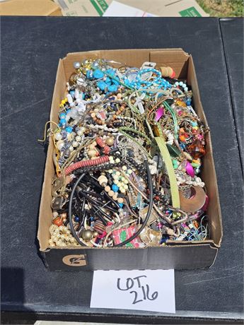 Flat Full Of Mixed Costume Jewelry Maker, Style & Color Vary- Necklaces