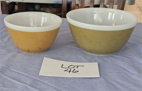 Pyrex Fall Colors, Old Orchard Series, 1½ qt. and 1½ pint