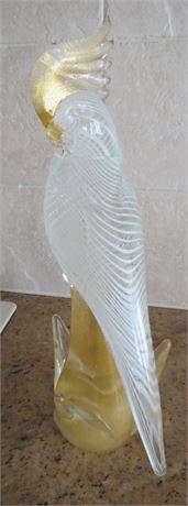 Murano Glass Hand Blown Cockatoo Figurine