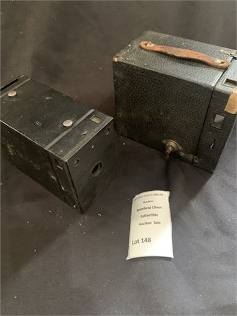 Antique Box Roll Film Brownie Camera & Film Pack Hawk-Eye Box Camera