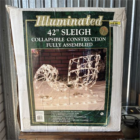 Illuminated 42” Holiday Yard Decor Sleigh