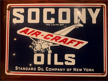 Replica Socony Aircraft Oils Metal Advertising Sign