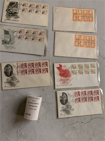 1970s First Day of Issue Used/Postmarked Stamped Envelopes - Patriotic