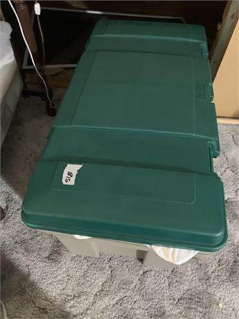 Large Storage Bin/Box/Tub With X-Large White Mattress Topper Inside