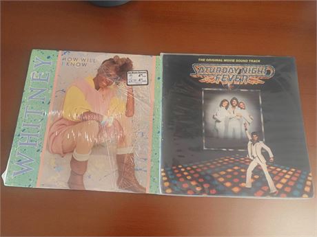 Record Album Lot of 2 - Whitney Houston, Saturday Night Fever Movie Sound Track