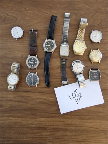 Mixed Men's Wrist Watch Lot:Bulova/Timex/Nike & More