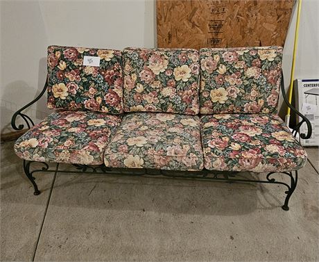 Large Metal Bench w/ Cushions