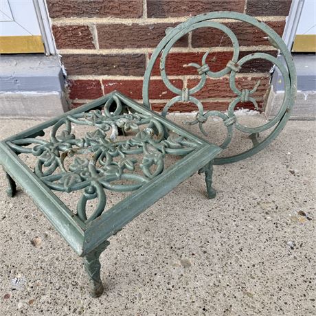 Set of 2 Cast Iron Plant Stands