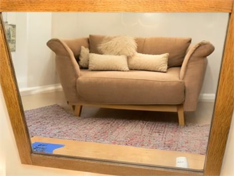 Vintage Oak Framed Mirror by Manchester Furniture Company