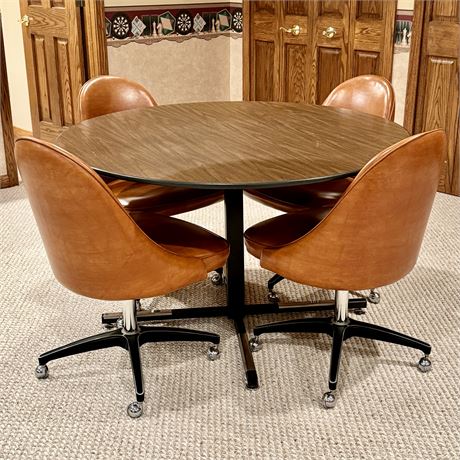 Retro Daystrom Dining Table and Swivel Chairs Set