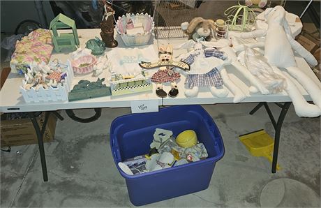 Large Lot of Mixed Easter- Plush, Baskets, Figurines & More