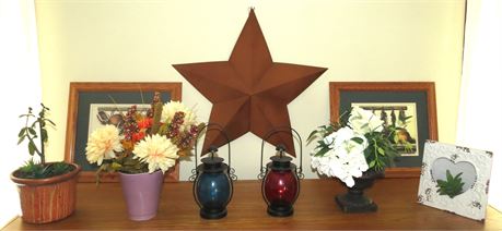 Assorted Home Decor: Pictures, Lanterns, Star