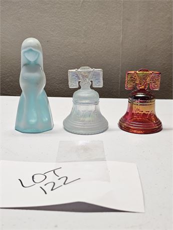 Joe St. Clair 1776 Bells & Mosser Blue Glass "Jenny" Figurine