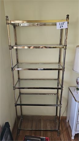 Brass & Glass Display/Bookshelf