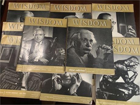 Wisdom Magazine Lot - Albert Einstein, Hellen Keller, Picasso, Lincoln & More