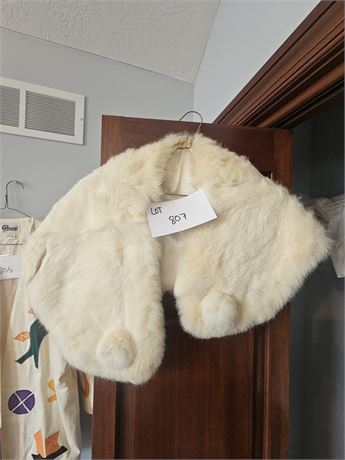 Vintage White Fox Stole/Wrap - Size Unknown