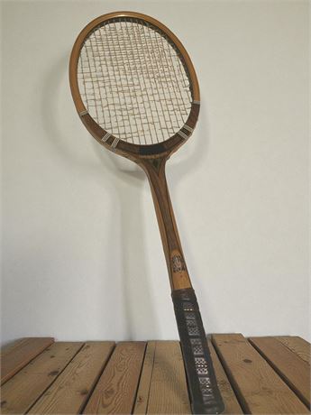 Vintage Tad Davis Imperial Deluxe Wooden Tennis Racket