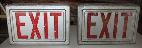 2 Metal Exit Signs