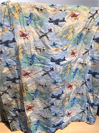 Vintage Aviation/Airplane Curtains (Total of 4 Panels) - 2 Sets, 2 Sizes