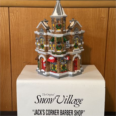 Dept. 56 Snow Village "Jack's Barber Shop" 1991