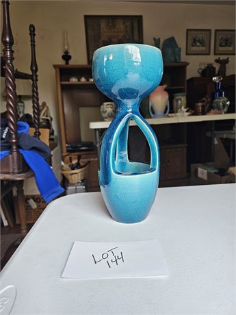 MCM Abstract Teal Vase