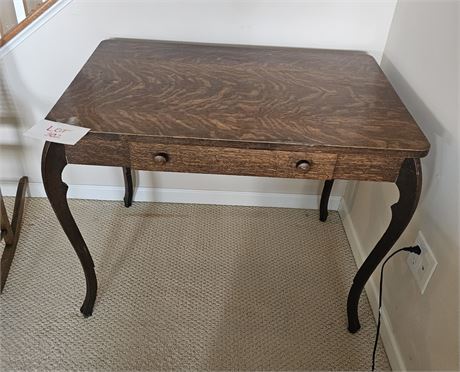 Antique Tiger Oak Library Table