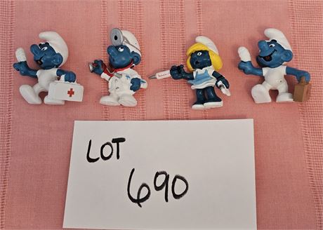 Original Vintage PVC Schleich Peyo Mixed Figurines Lot - 1980's Dates, Sizes