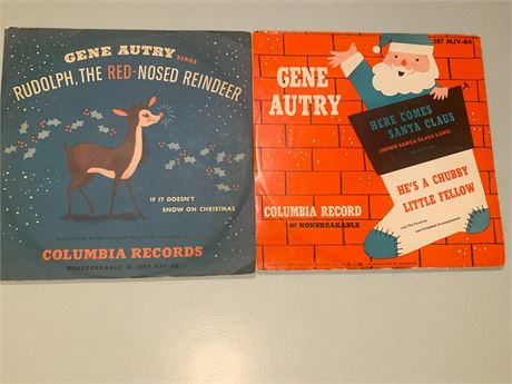 78 RPM Columbia Records by Gene Autry Rudolph & Here Comes Santa Claus