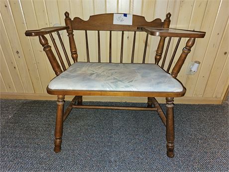 Vintage Wood Telephone Bench