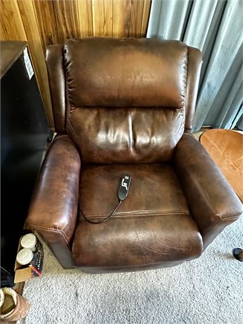 Electric Lift Chair- Brown Leather