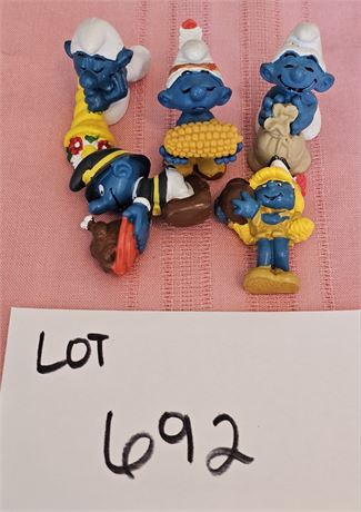 Original Vintage PVC Schleich Peyo Mixed Figurines Lot - 1980's Dates, Sizes