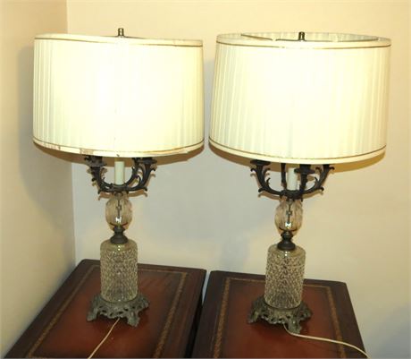 Pair Of Glass Lamps