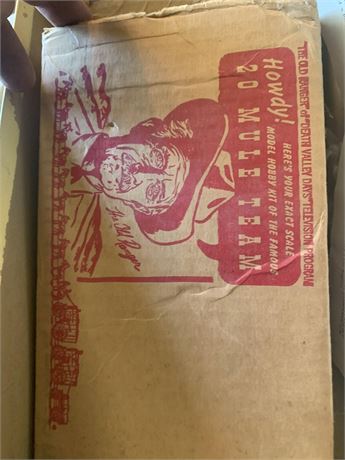 Borax 20 Mule Team Model Kit Box From Death Valley Days TV Show/Original Box
