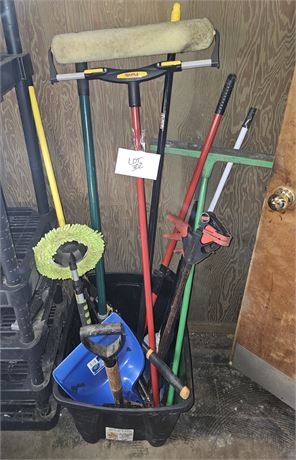 Mixed Yard Tools- Broom, Roller & More