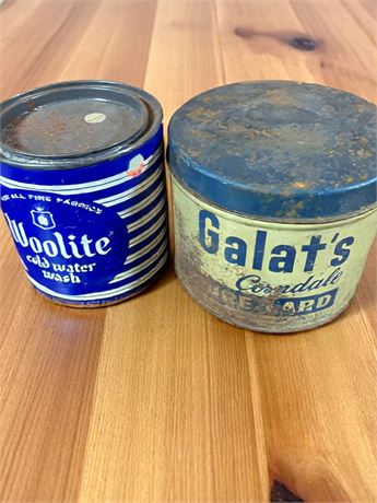 Woolite and Galat's Lard Advertising Tins (Vintage)