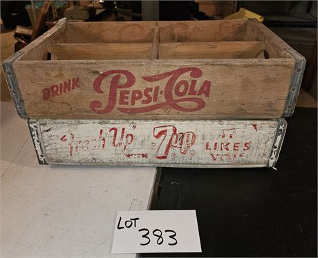 Vintage Pepsi-Cola Wood Crate & 7 Up Wood Crate