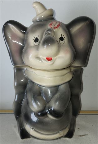 Vintage Dumbo Disney Cookie Jar Turnabout Around Ceramic 1940s Rare Elephant
