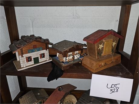 Swiss Theme Wood Houses/Music Boxes - Mixed Sizes / Styles & Themes