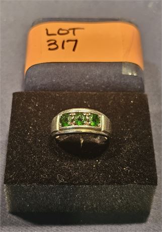 Sterling 925 Peridot Ladies Ring Sz 10