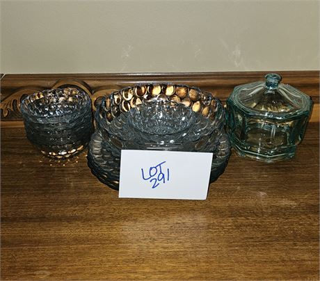 Anchor Hocking Sapphire Bubble Berry Bowl Set & More