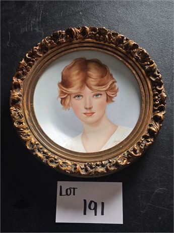 1930s Era HP Signed Porcelain Plate