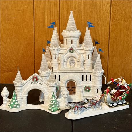 Dept. 56 Snow Village 1995 "Snow Carnival Palace" & Royal Sled