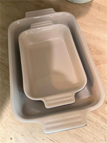 Le Creuset Stoneware Heritage Rectangular Baking Dishes In Chiffon Pink