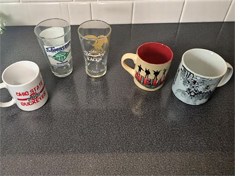 Collectible Glass Tumbler & Mug Lot - Ohio State, Swenson's, Yuengling Lager