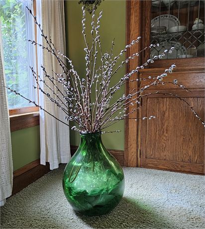 Vintage 1950's French Green Demijohn-Carboy