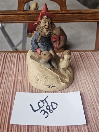 Tom Clark Creations 1987 "Skibo" Gnome Figurine – Artist Signed in Ink