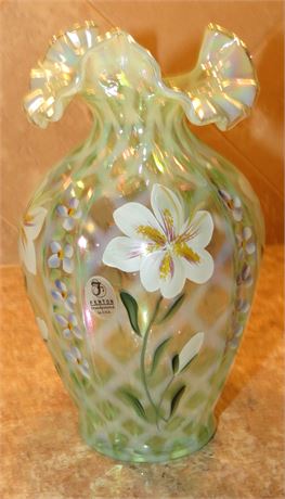 Fenton Hand Painted Vase